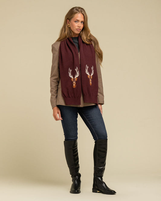 Majestic Stag Chunky Knit Scarf
