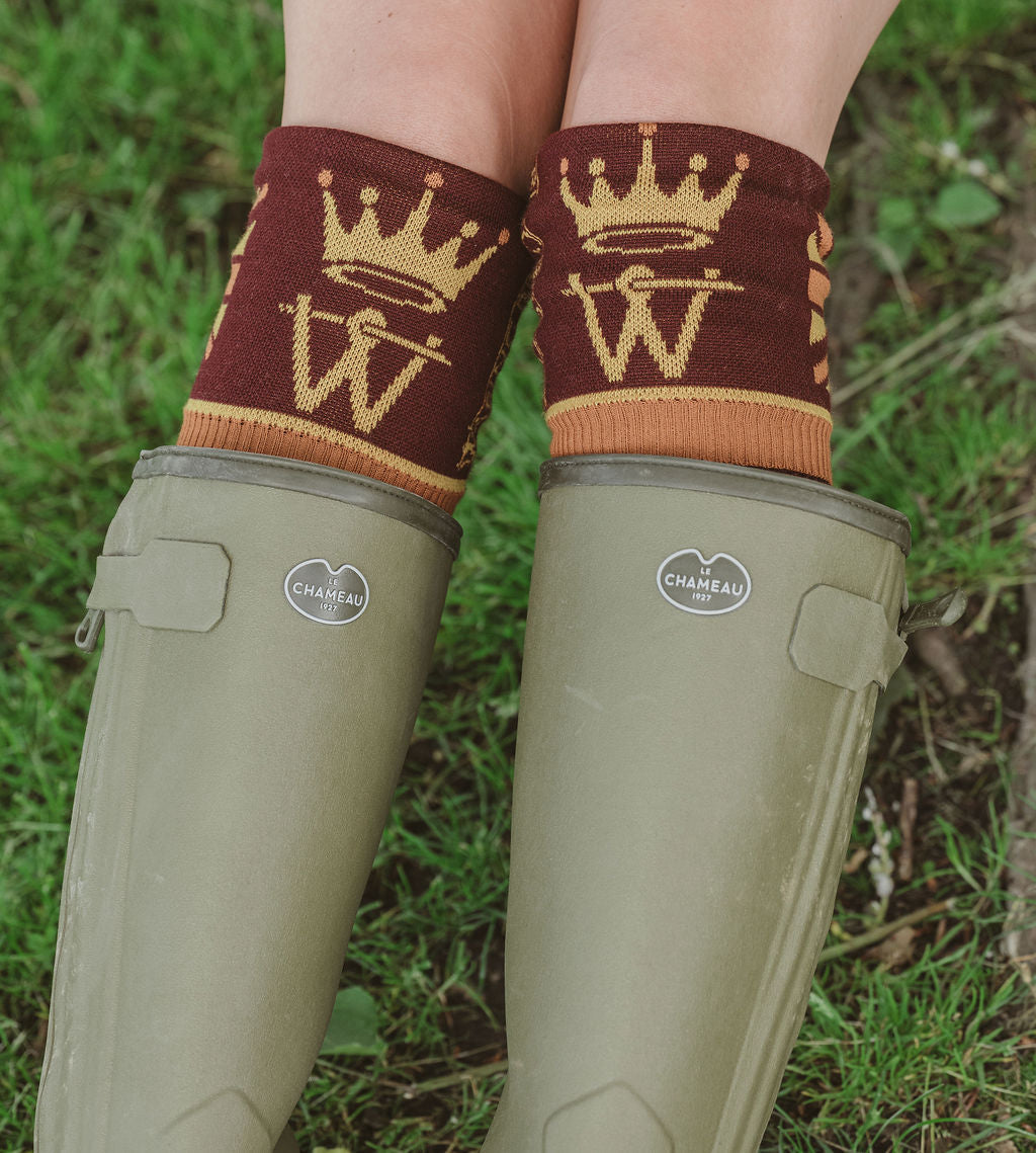 OUTLET: Union Jack Flag Personalised Boot Sock Plum