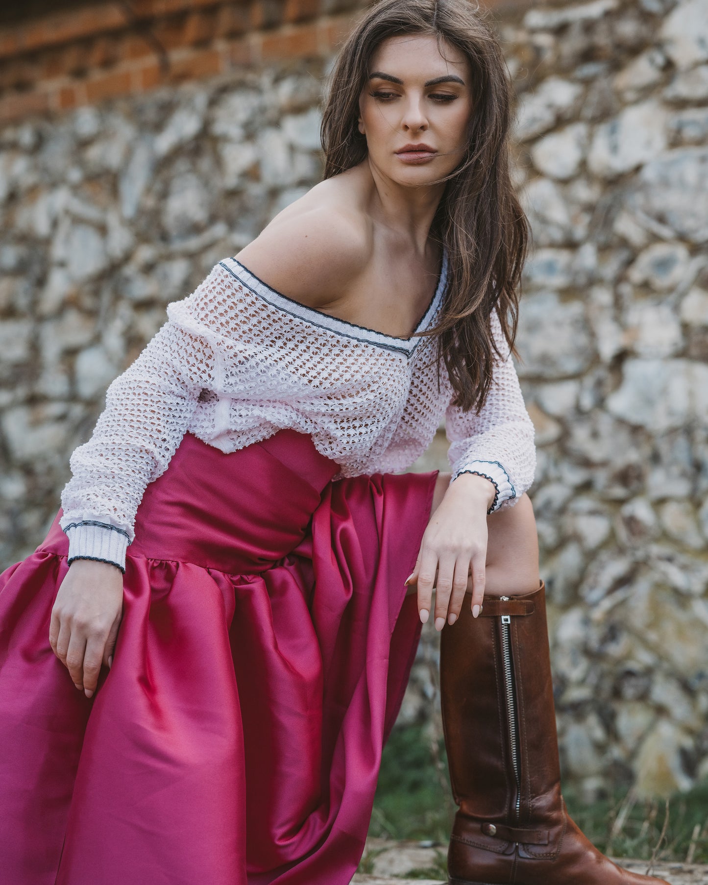 OUTLET: Nottingham Lace Pull Over Pink