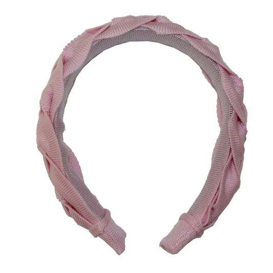 OUTLET: Baby Pink Solid Plait Hairband