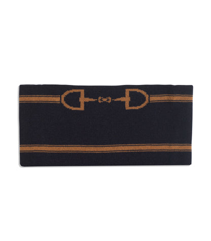 Snaffle Headband / Snood Navy/Tan