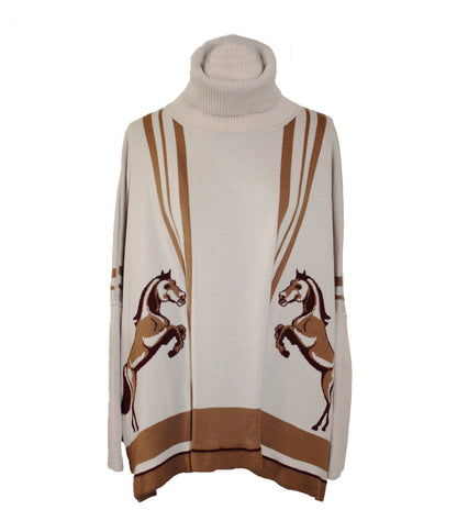 Signature Stallion Poncho Taupe/Tan