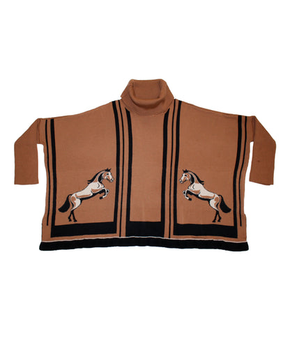 Signature Stallion Poncho Tan/Black