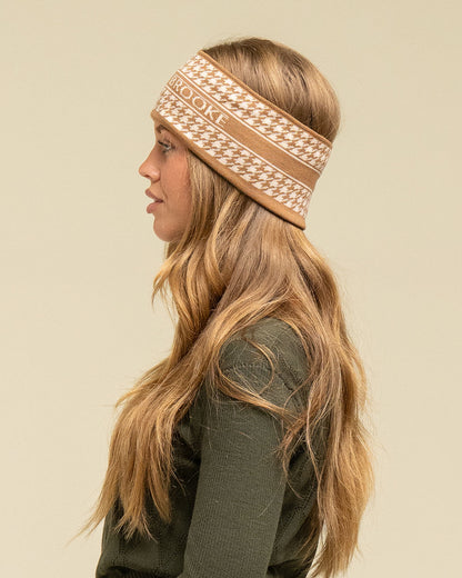 Signature Houndstooth Headband - Tan/Taupe