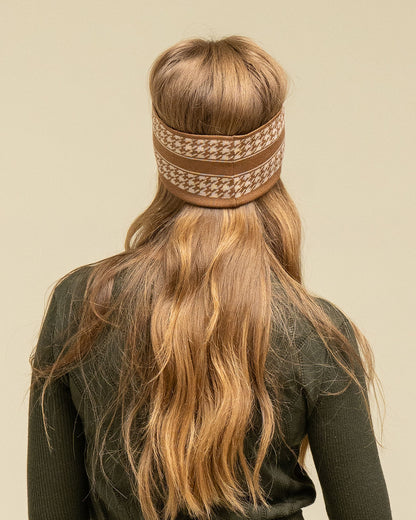 Signature Houndstooth Headband - Tan/Taupe