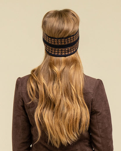 Signature Houndstooth Headband - Navy/Tan