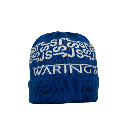 Ski-Style  Monogram Pattern Hat Cobalt/White