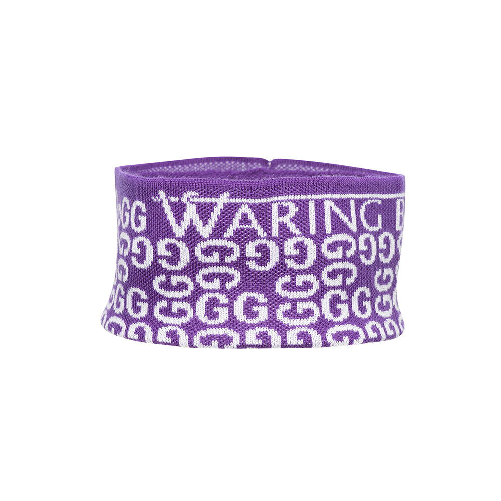 Ski-Style  Monogram Pattern Headband Purple/White