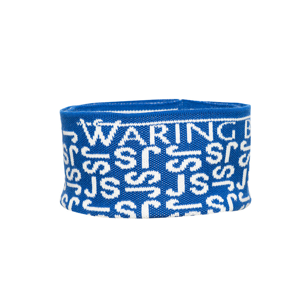 Ski-Style  Monogram Pattern Headband Cobalt/White