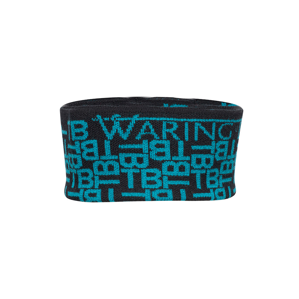 Ski-Style  Monogram Pattern Headband Black/Teal
