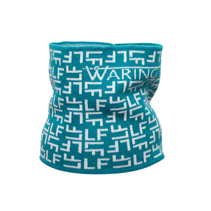 Ski-Style  Monogram Pattern Snood Teal/White