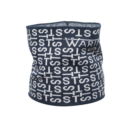 Ski-Style  Monogram Pattern Snood Navy/White