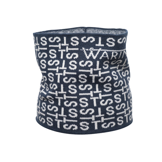 Ski-Style  Monogram Pattern Snood Navy/White