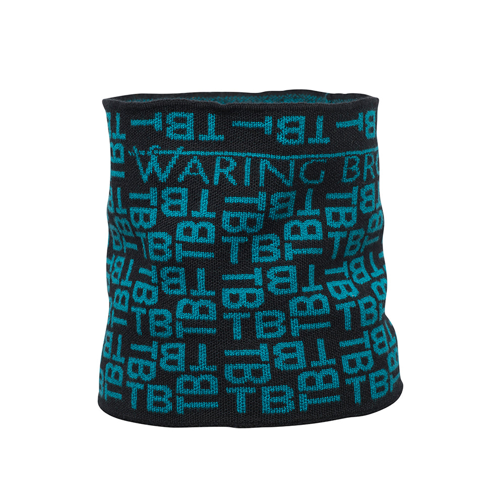 Ski-Style  Monogram Pattern Snood Black/Teal