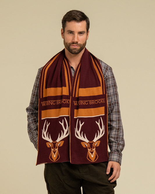 OUTLET: Majestic Stag Scarf Burgundy