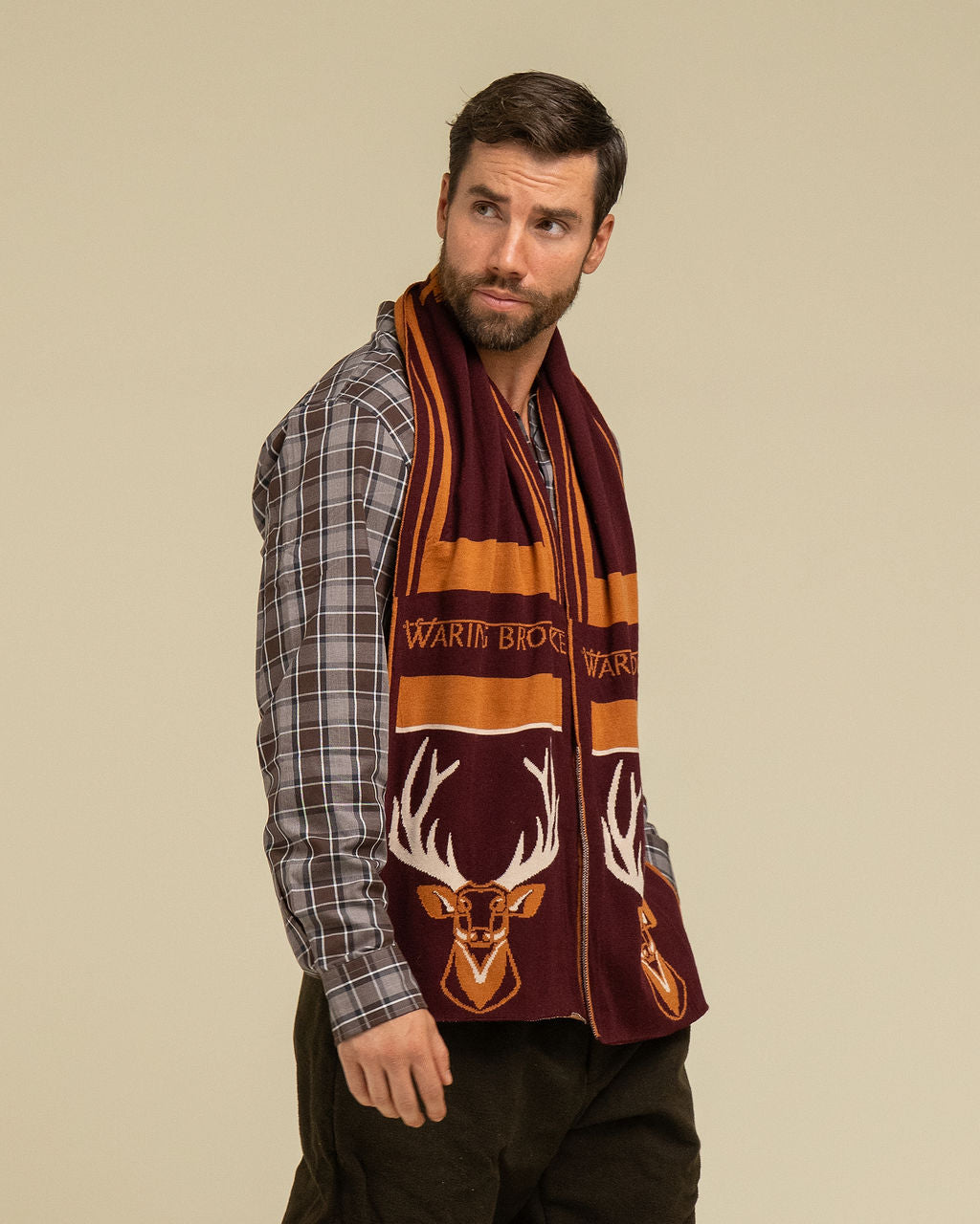OUTLET: Majestic Stag Scarf Burgundy