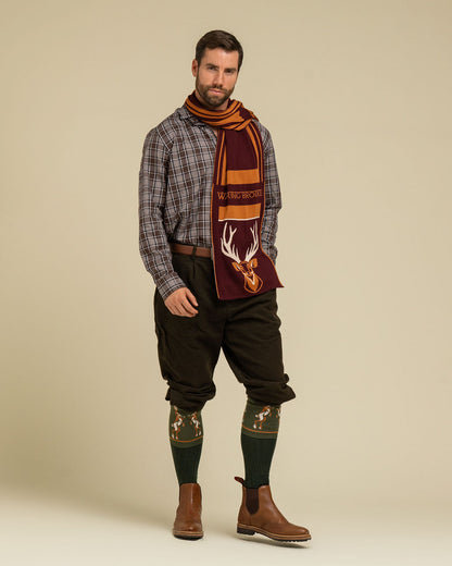 OUTLET: Majestic Stag Scarf Burgundy