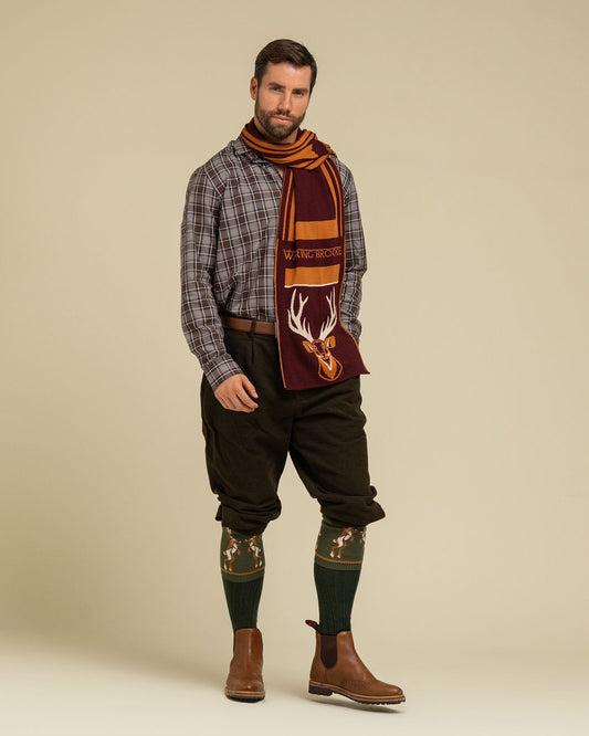 OUTLET: Majestic Stag Scarf Burgundy