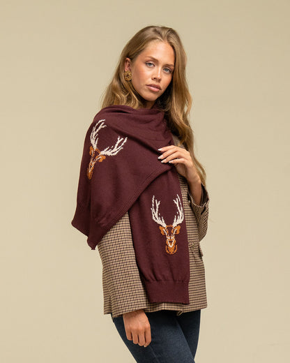 Majestic Stag Chunky Knit Scarf