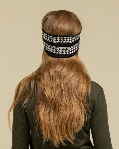 Signature Houndstooth Headband - Black/ White