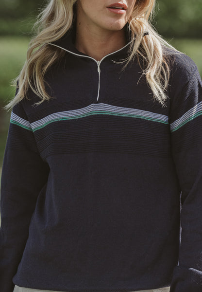 OUTLET: SW19 Quarter-Zip Jumper Navy