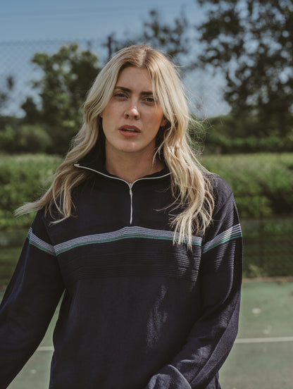 OUTLET: SW19 Quarter-Zip Jumper Navy