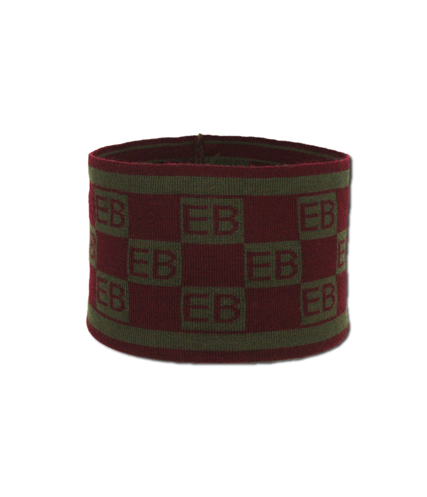Squared Monogram Headband Plum/Olive