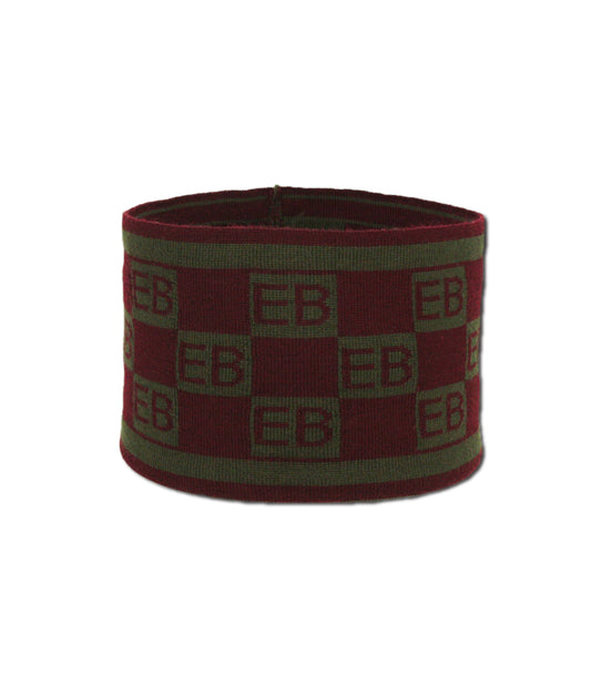 Squared Monogram Headband Plum/Olive