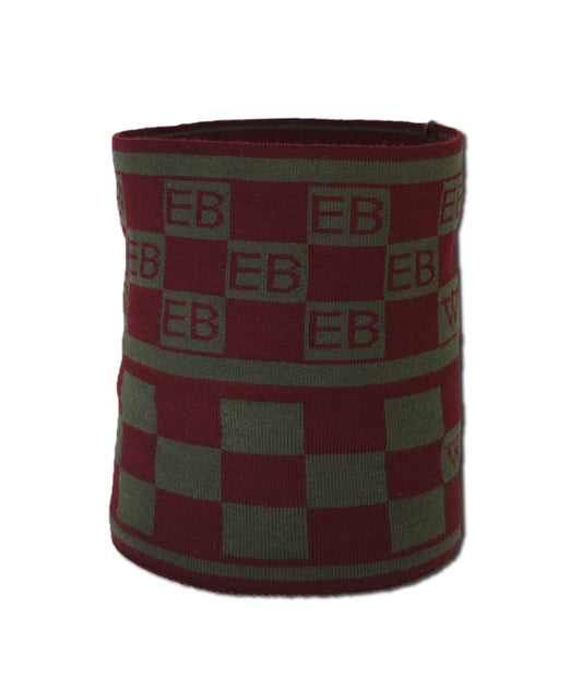 Squared Monogram Headband Plum/Olive