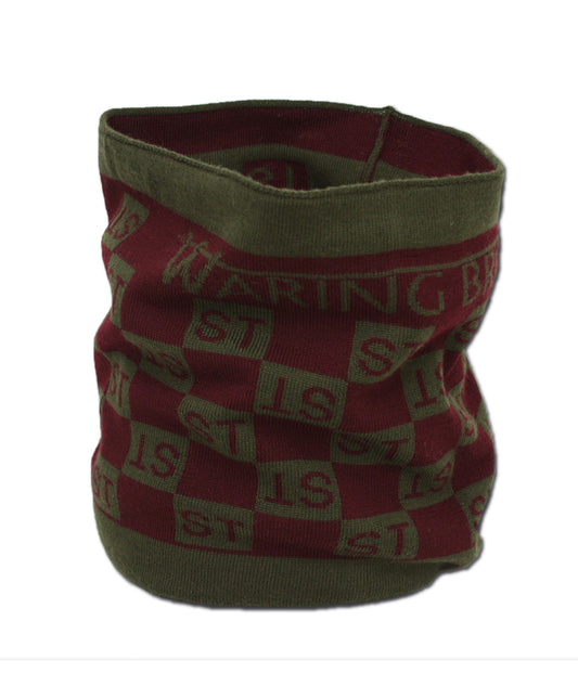 Squared Monogram Snood Plum/Olive