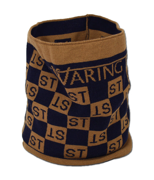 Squared Monogram Snood Navy/Tan