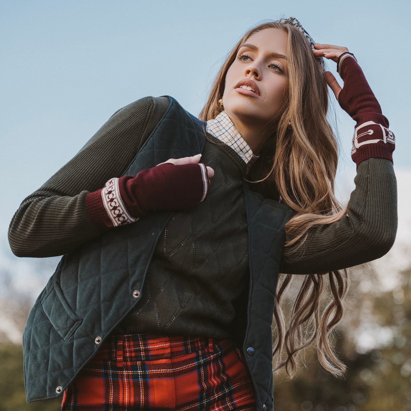 OUTLET: Argyle Pull Over Olive