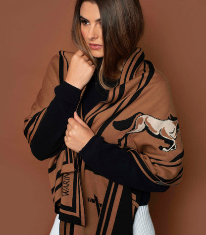 Signature XL Stallion Scarf Black/Tan