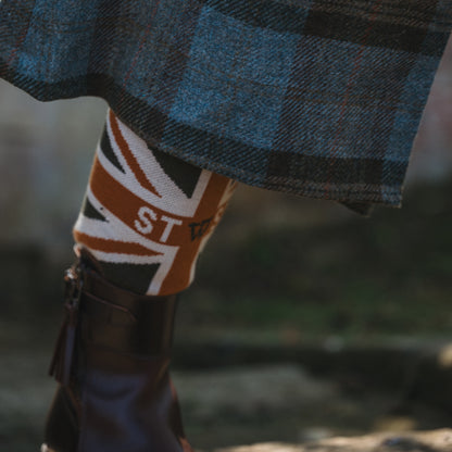 XL Union Jack Personalised Boot Socks Plum