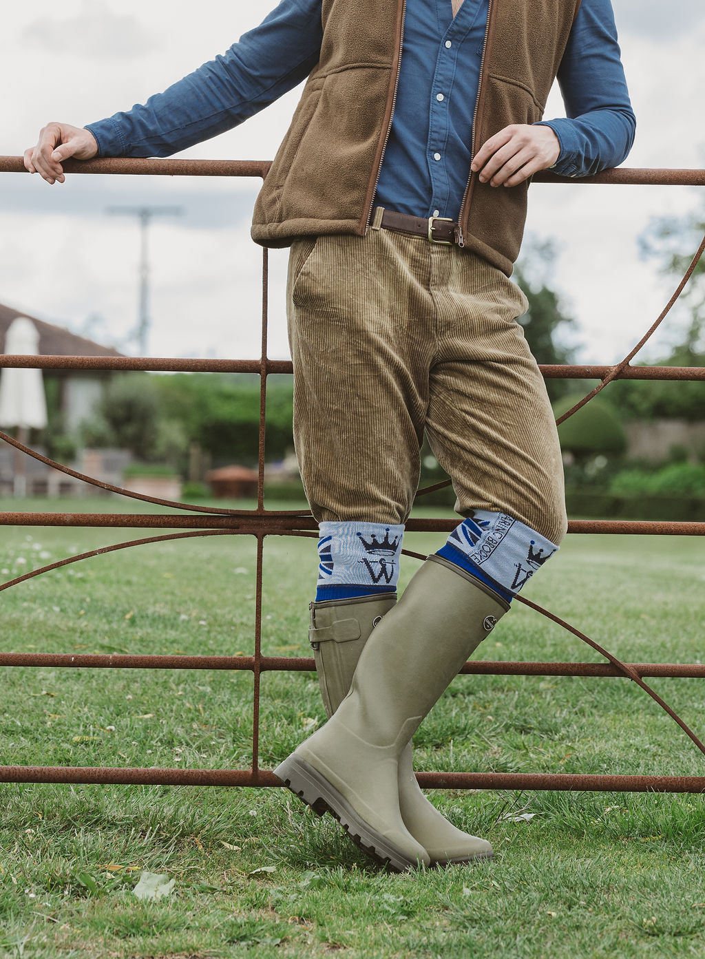 OUTLET: Union Jack Flag Personalised Boot Sock Royal