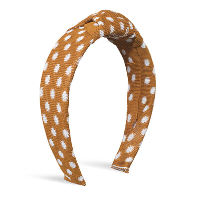 OUTLET: Polka Knot Hairband Gold/White