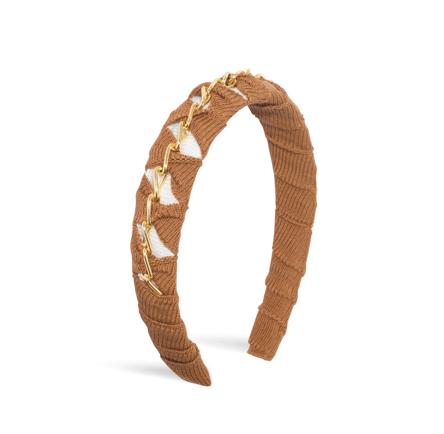 OUTLET: Twisted Chain Hairband Tan/White