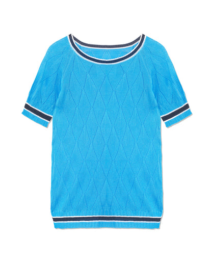 OUTLET: Diamond Crew Neck Sea Blue