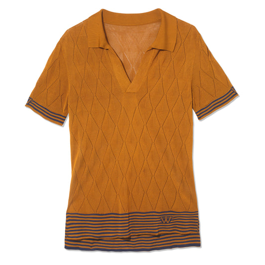 OUTLET: Diamond Polo Tee - GOLD