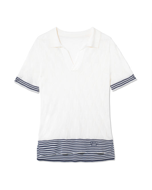 OUTLET: Diamond Polo Tee White