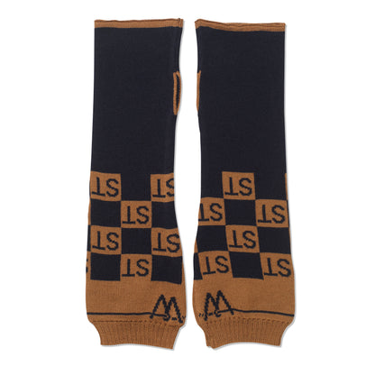 Squared Personalised Handwarmers Navy/Tan