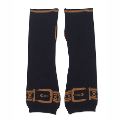 Snaffle Handwarmers Navy/Tan