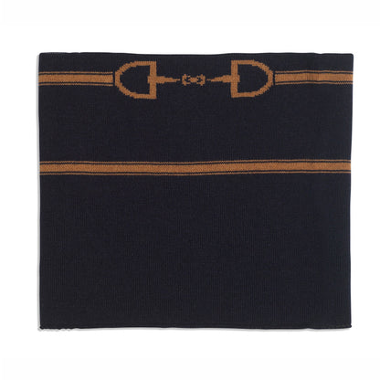 Snaffle Headband / Snood Navy/Tan