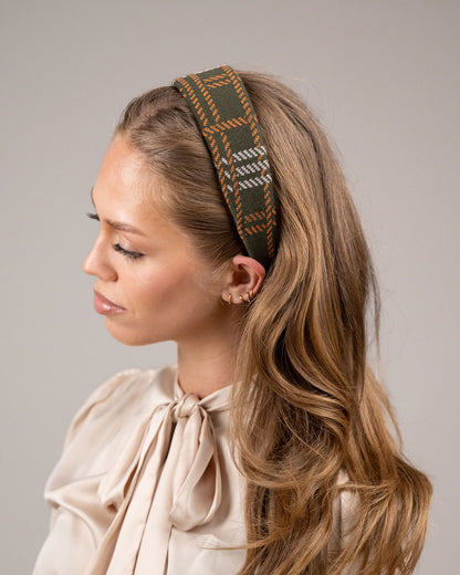 OUTLET: Highland Tartan Hairband Olive
