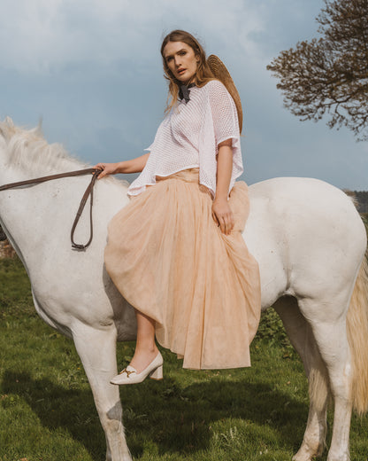 OUTLET: Nottingham Lace Poncho Pink