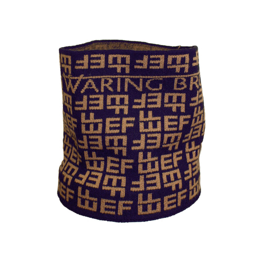 Personalised Monogram Pattern Snood Navy/Tan
