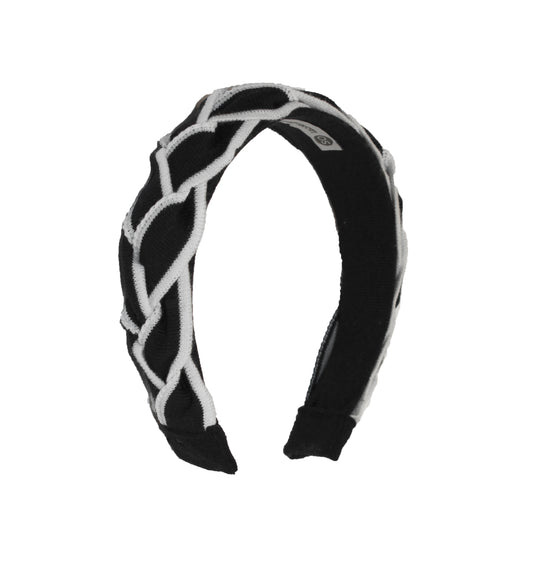 Classic Signature Plait Hairband Navy/White