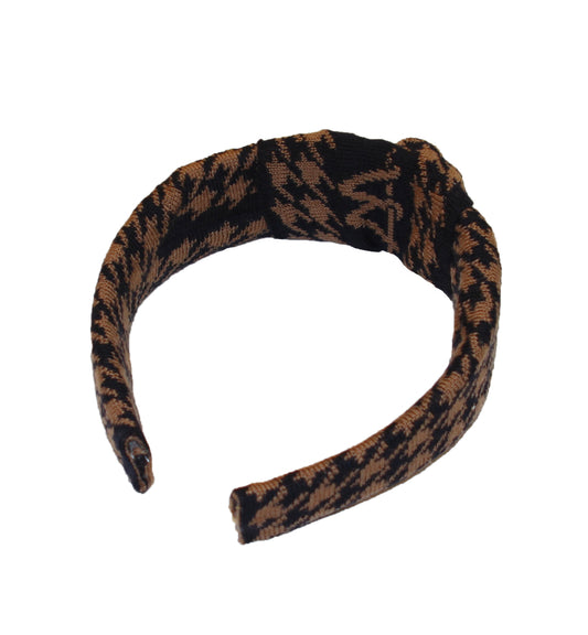 OUTLET: Houndstooth Hairband Navy/Tan