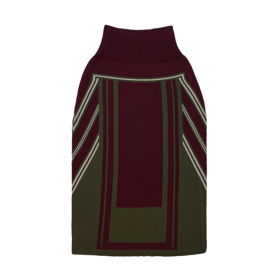 OUTLET: Eclipse Longer Length Pencil Skirt Plum/Olive