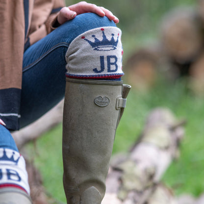 Union Jack Flag Personalised Boot Sock Navy/Red